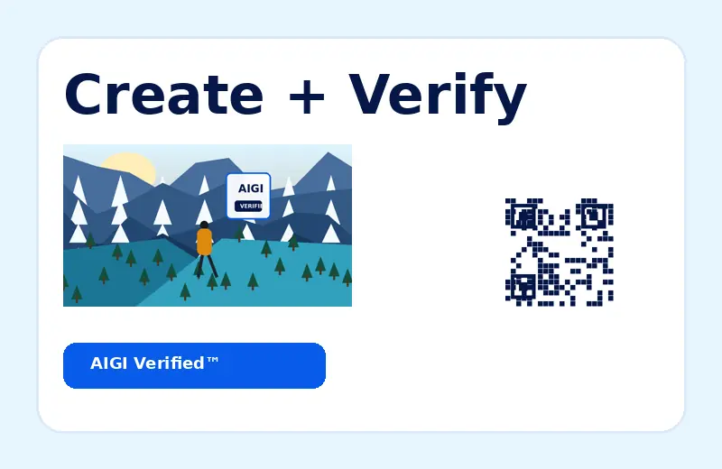 AI image generator creating AIGI Verified images